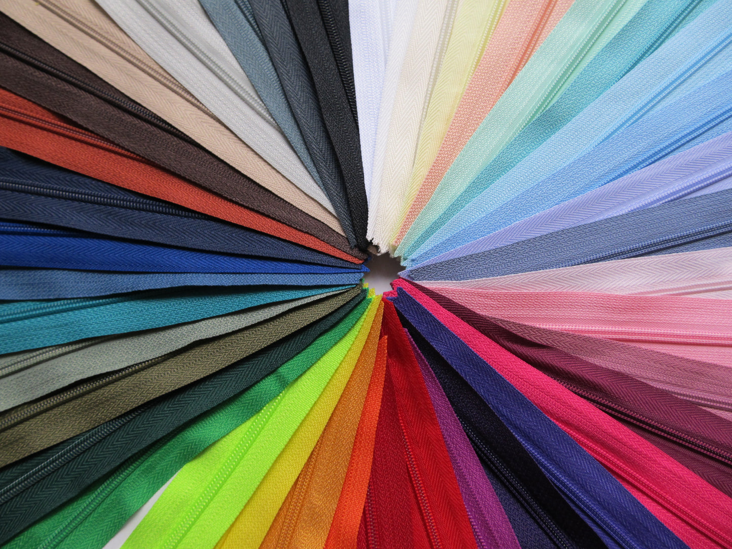 50 Assorted Long Dressmaking Zips CLEARANCE - 14-22" Mixed Colours and Sizes