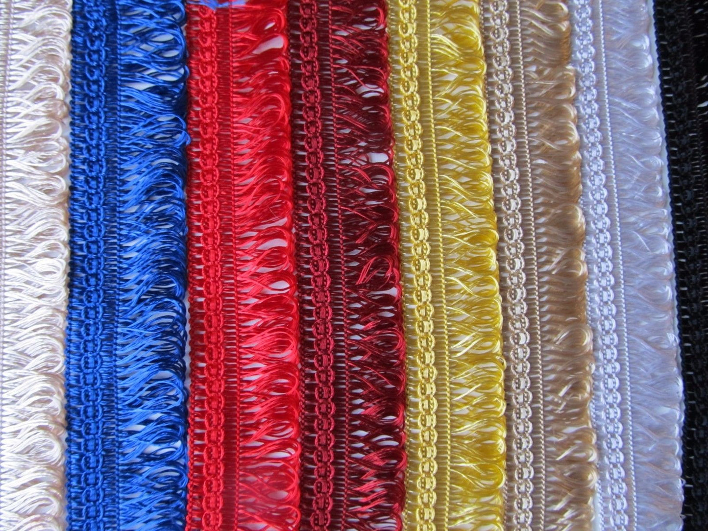 30mm Wide Fine Silky Loop Fringe 25 Metre Reel- WAS £13.50 NOW £8.50