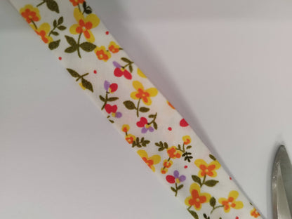 18mm Floral Cotton Bias Binding - by the metre or reel