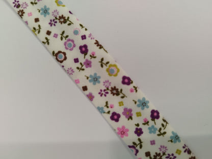 18mm Floral Cotton Bias Binding - by the metre or reel
