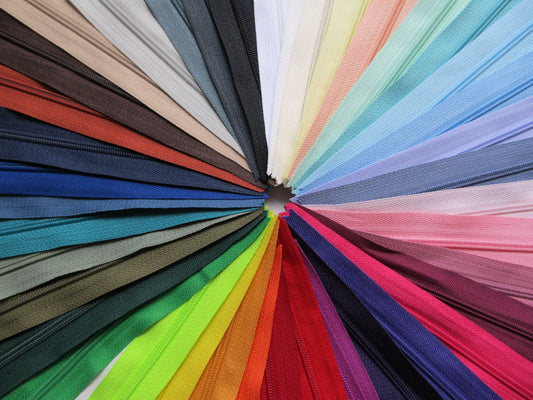 50 Assorted Long Dressmaking Zips CLEARANCE - 14-22" Mixed Colours and Sizes