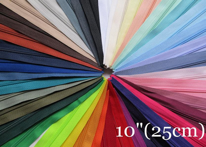 Closed End Zip - 10" (25cm) - SELECTED COLOURS HALF PRICE