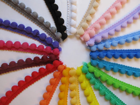 Small Pom Pom Trim with Fixed Bobbles