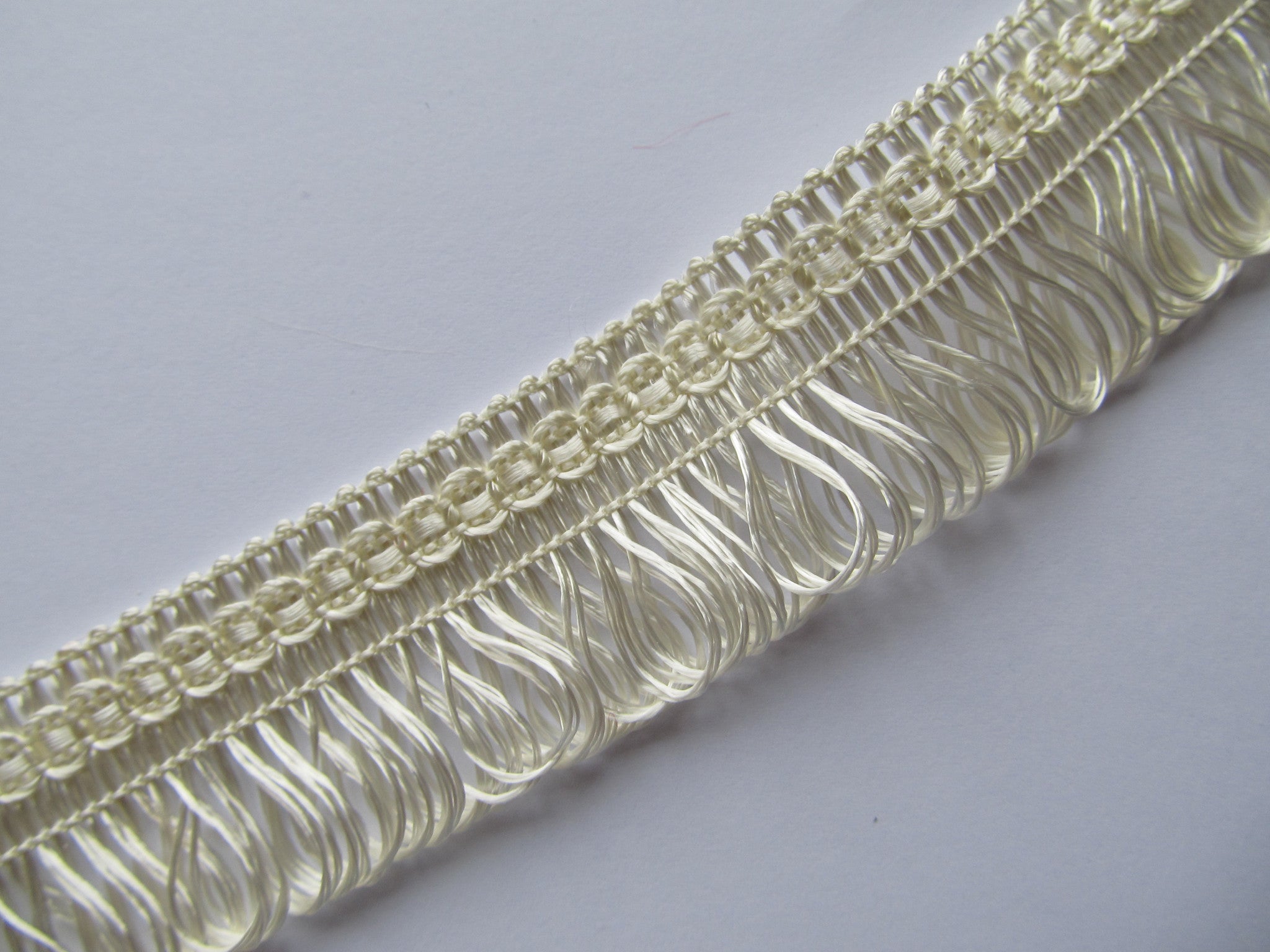 30mm Wide Fine Silky Loop Fringe 25 Metre Reel- WAS £13.50 NOW £8.50