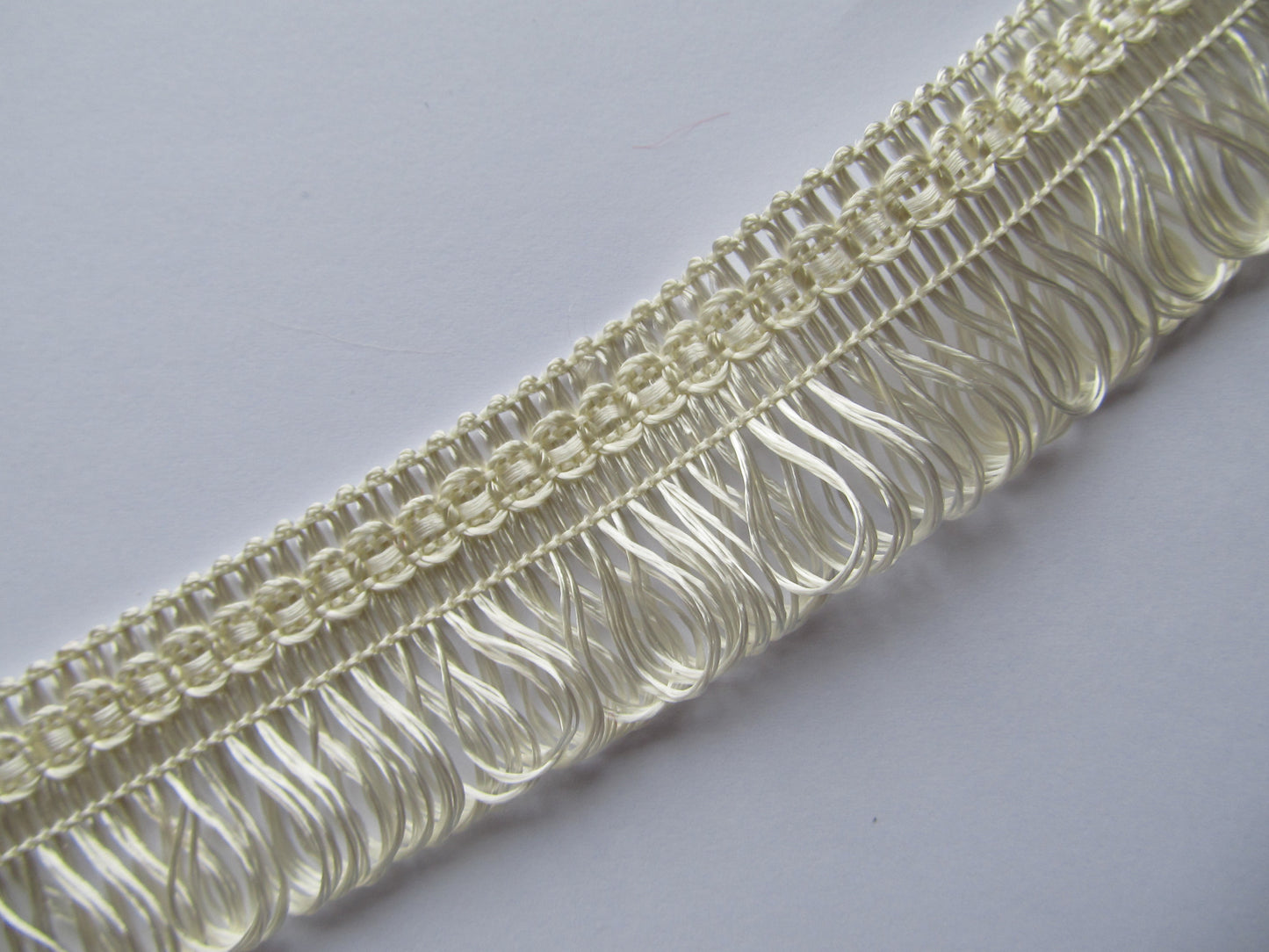 30mm Wide Fine Silky Loop Fringe 25 Metre Reel- WAS £13.50 NOW £8.50