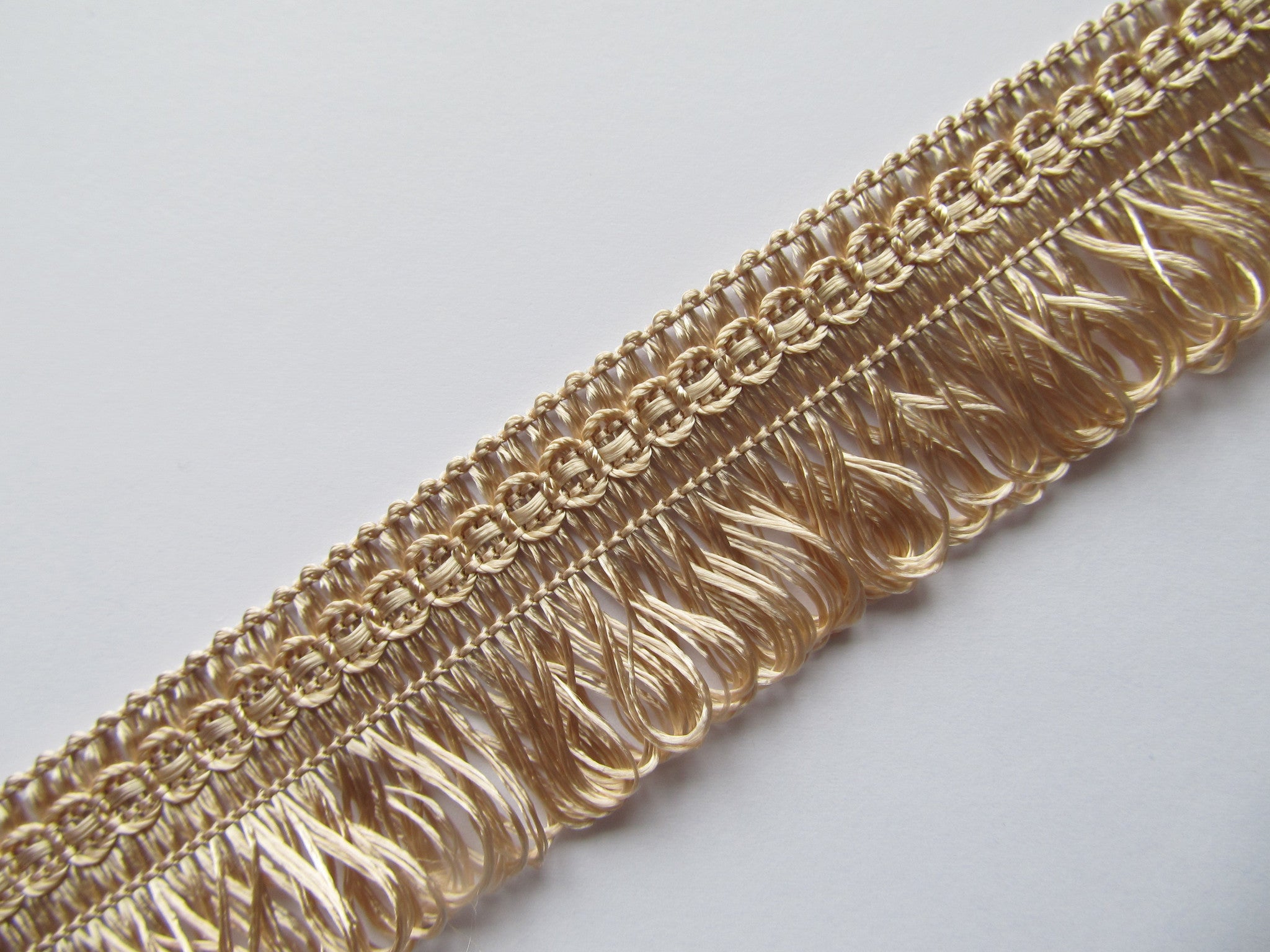 30mm Wide Fine Silky Loop Fringe 25 Metre Reel- WAS £13.50 NOW £8.50
