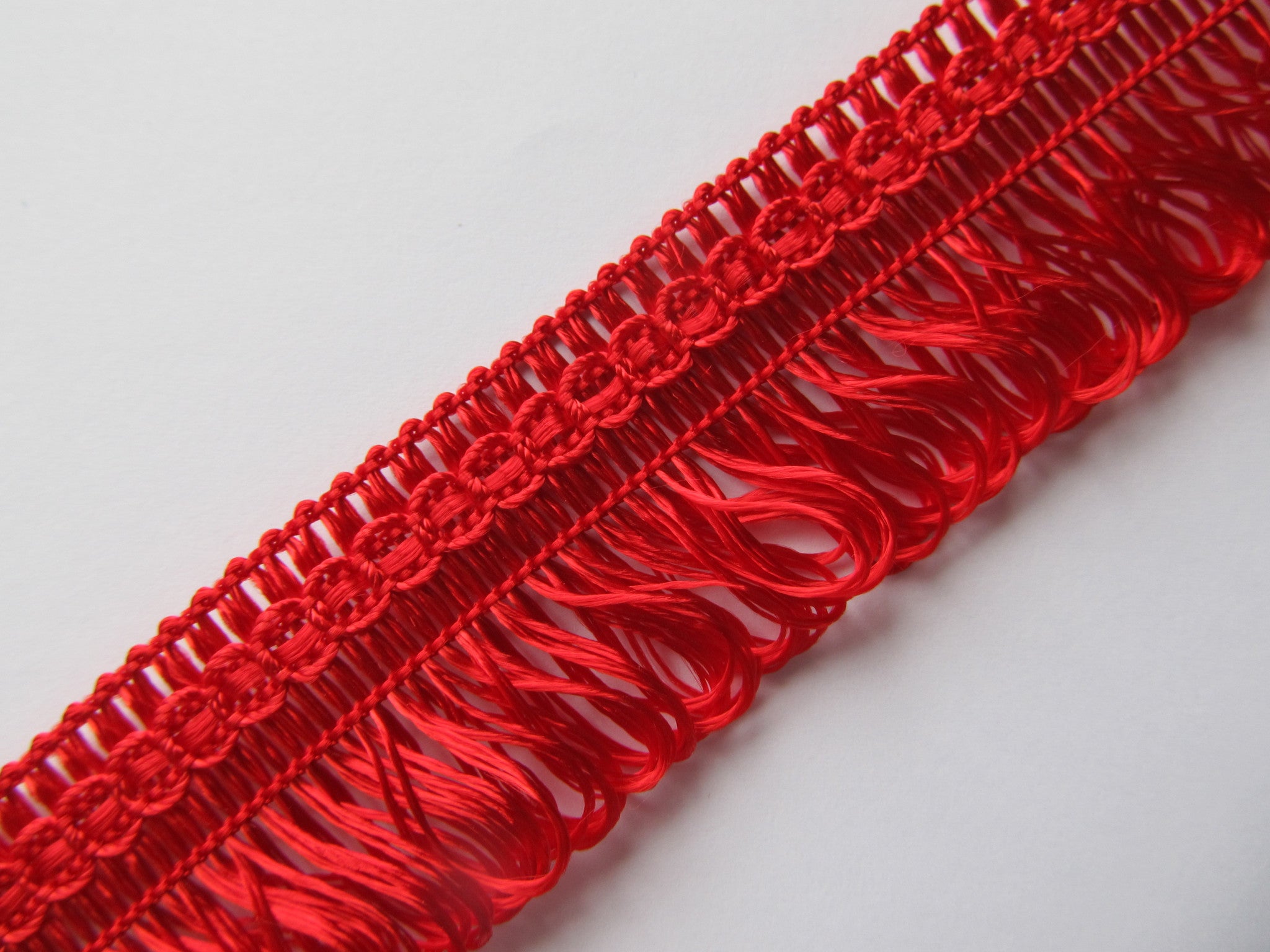 30mm Wide Fine Silky Loop Fringe 25 Metre Reel- WAS £13.50 NOW £8.50