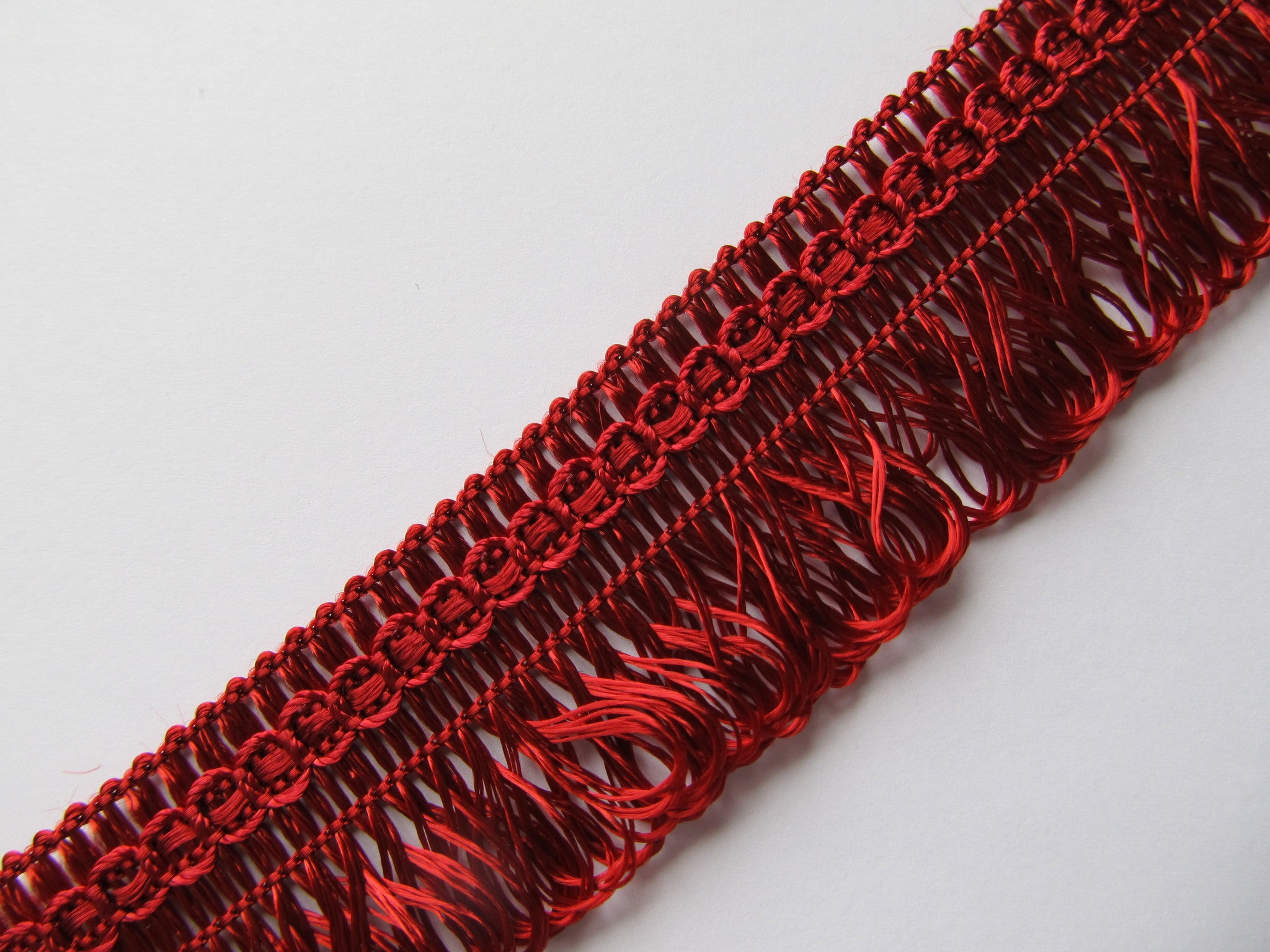 30mm Wide Fine Silky Loop Fringe 25 Metre Reel- WAS £13.50 NOW £8.50