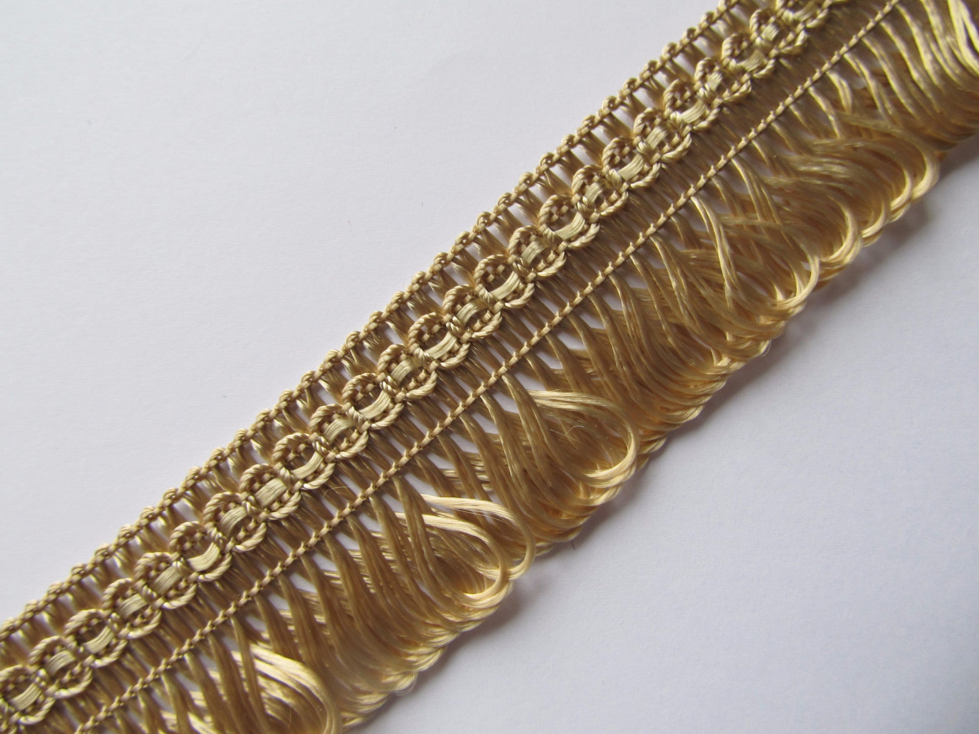 30mm Wide Fine Silky Loop Fringe 25 Metre Reel- WAS £13.50 NOW £8.50