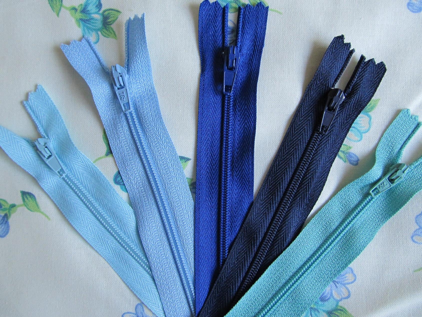 Pack of 5 Closed End Zips - 12" (30cm)