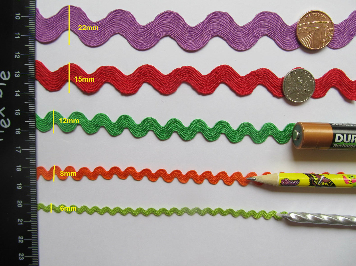 25mm Ric Rac Jumbo Ric Rac Trim - 3 Metre Length – ricketyrosecrafts
