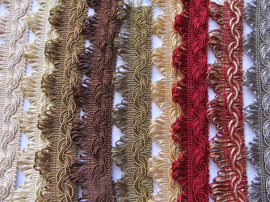 35mm Silky Polycotton Fringed Fan Braid