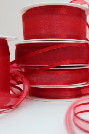 Satin Edge Sheer Organza Ribbon 25 Metre Reel Choice of Widths - Clearance